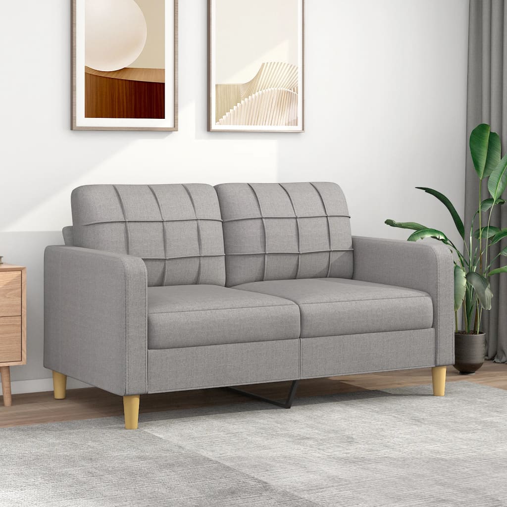 vidaXL 2-Seater Sofa Light Gray 55.1" Fabric