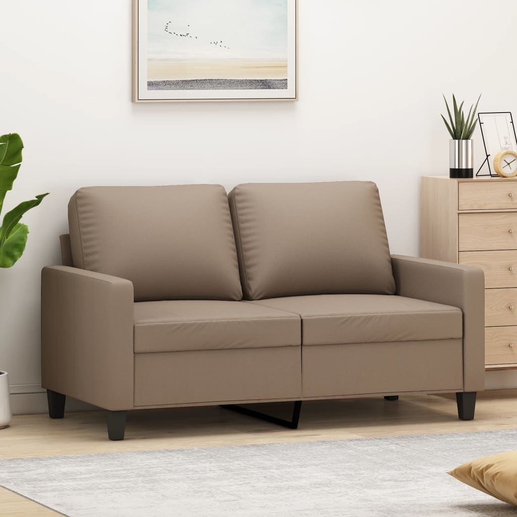 vidaXL 2-Seater Sofa Cappuccino 47.2" Faux Leather