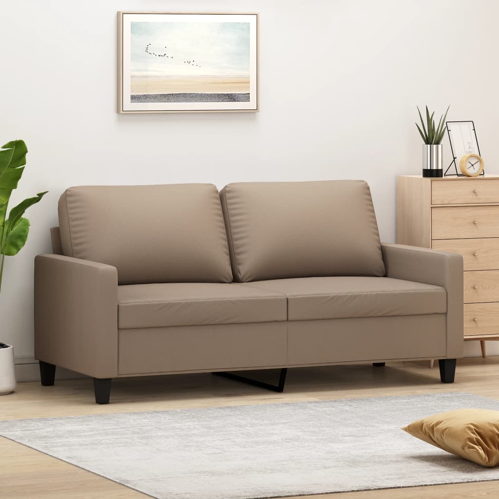 vidaXL 2-Seater Sofa Cappuccino 55.1" Faux Leather