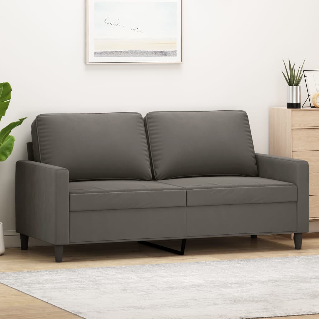 vidaXL 2-Seater Sofa Dark Gray 55.1" Velvet