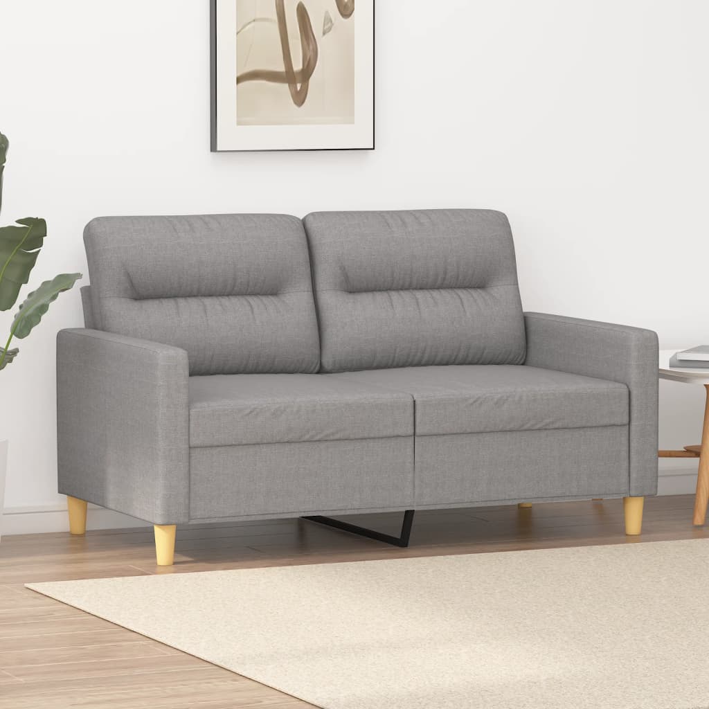 vidaXL 2-Seater Sofa Light Gray 47.2" Fabric