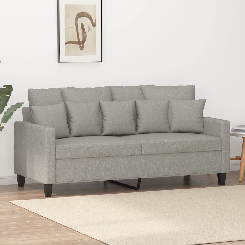 vidaXL 2-Seater Sofa Light Gray 55.1" Fabric