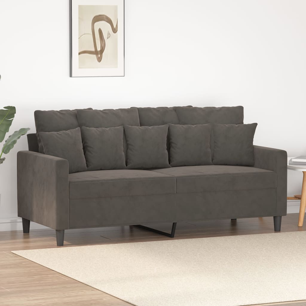 vidaXL 2-Seater Sofa Dark Gray 55.1" Velvet