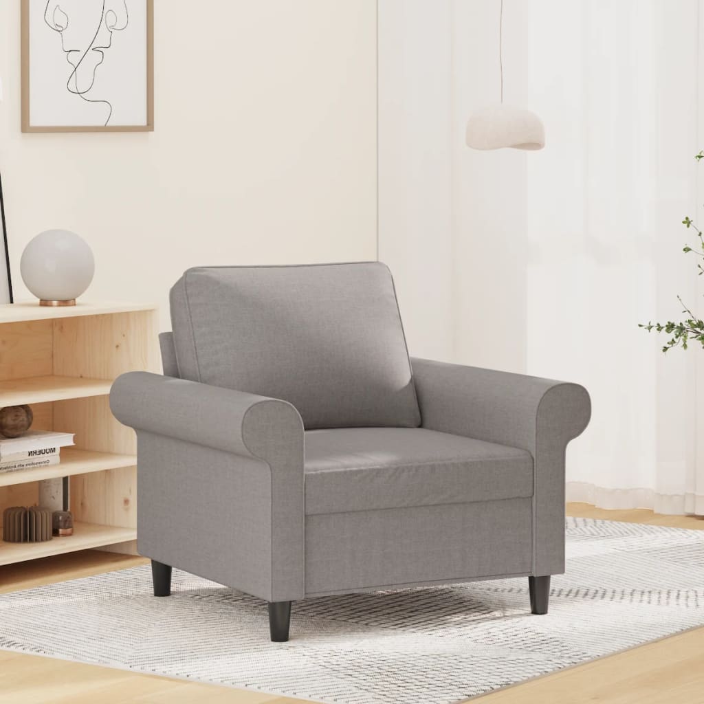 vidaXL Sofa Chair Light Gray 23.6" Fabric