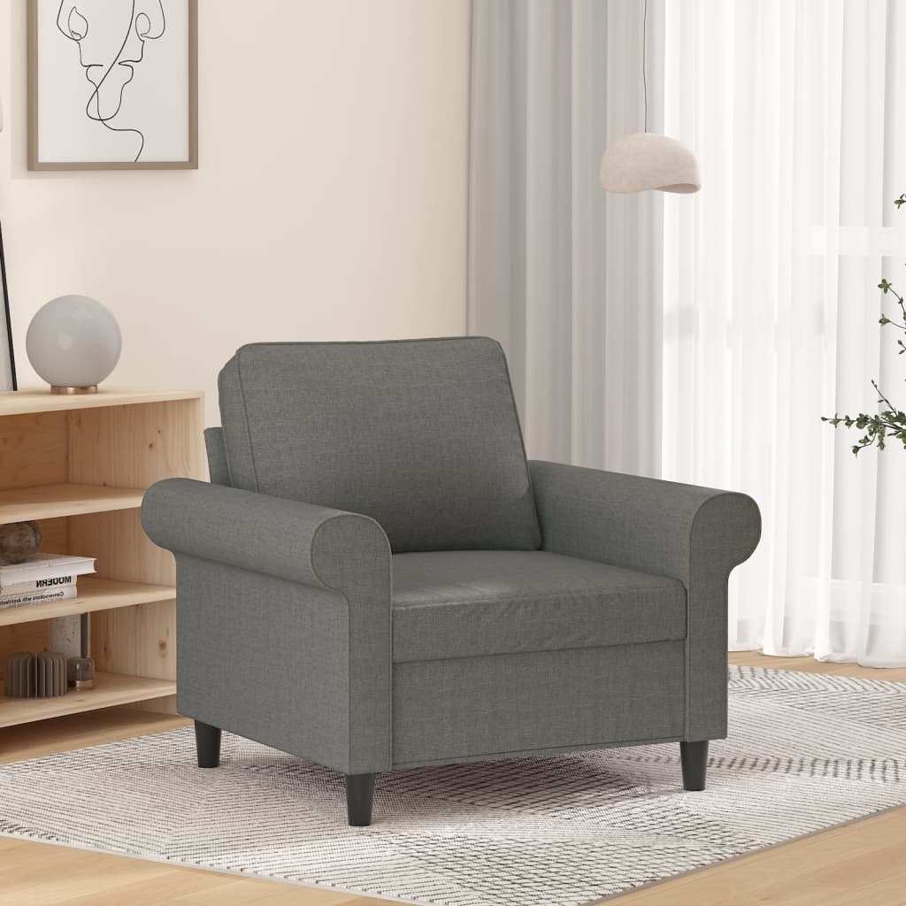 vidaXL Sofa Chair Dark Gray 23.6" Fabric