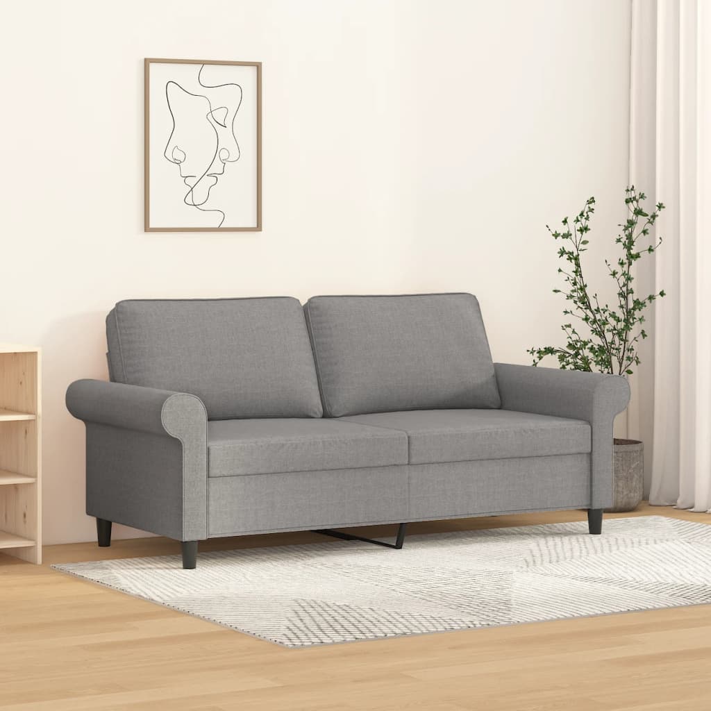 vidaXL 2-Seater Sofa Light Gray 55.1" Fabric