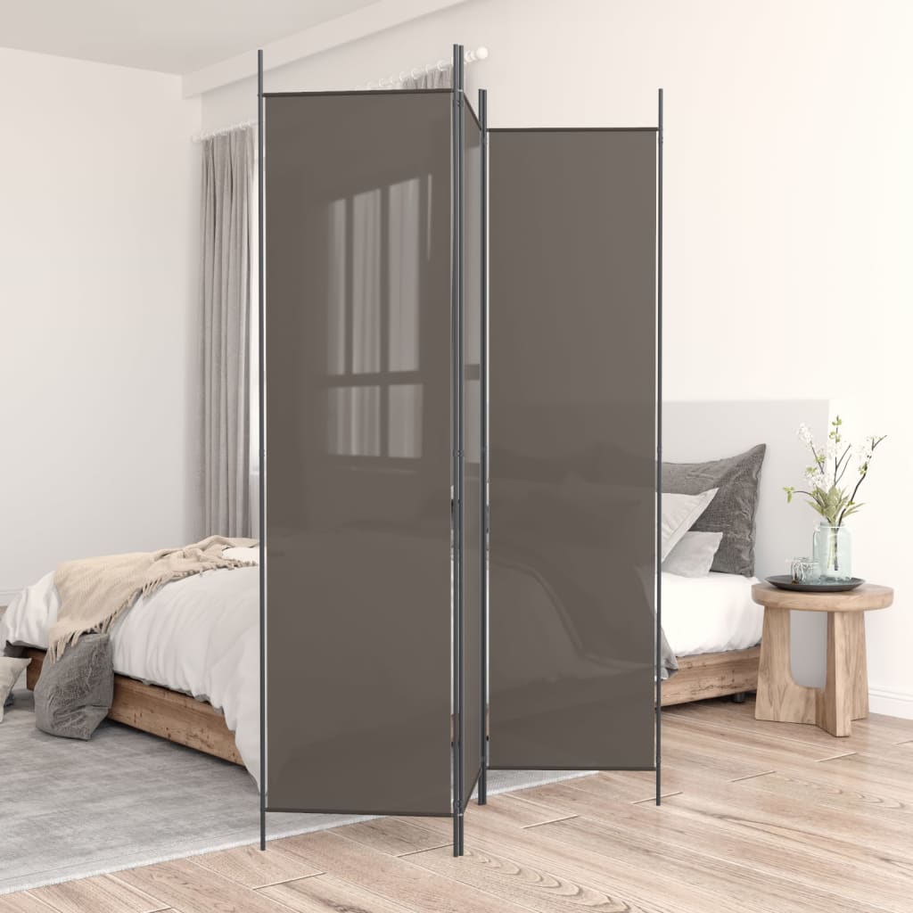 vidaXL 3-Panel Room Divider Anthracite 59.1"x78.7" Fabric