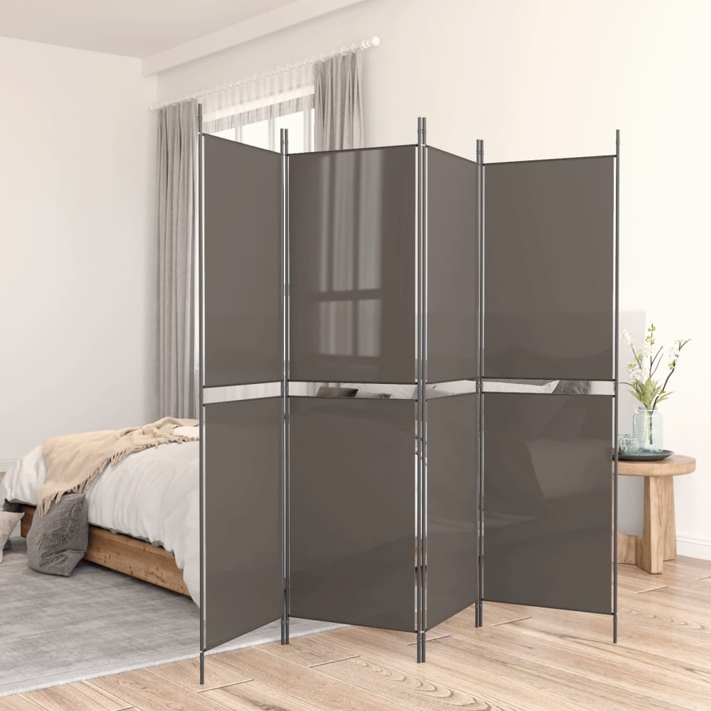 vidaXL 5-Panel Room Divider Anthracite 98.4"x70.9" Fabric