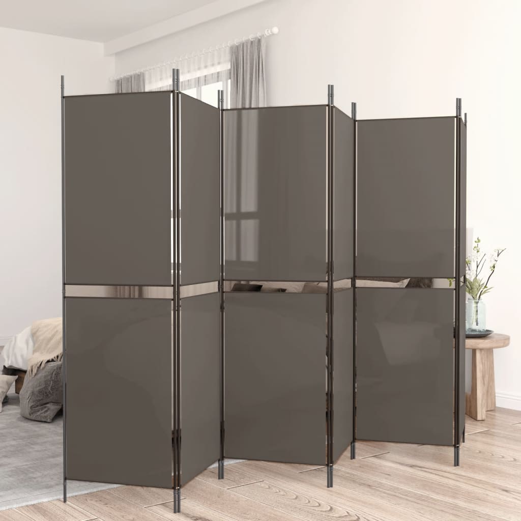 vidaXL 6-Panel Room Divider Anthracite 118.1"x78.7" Fabric