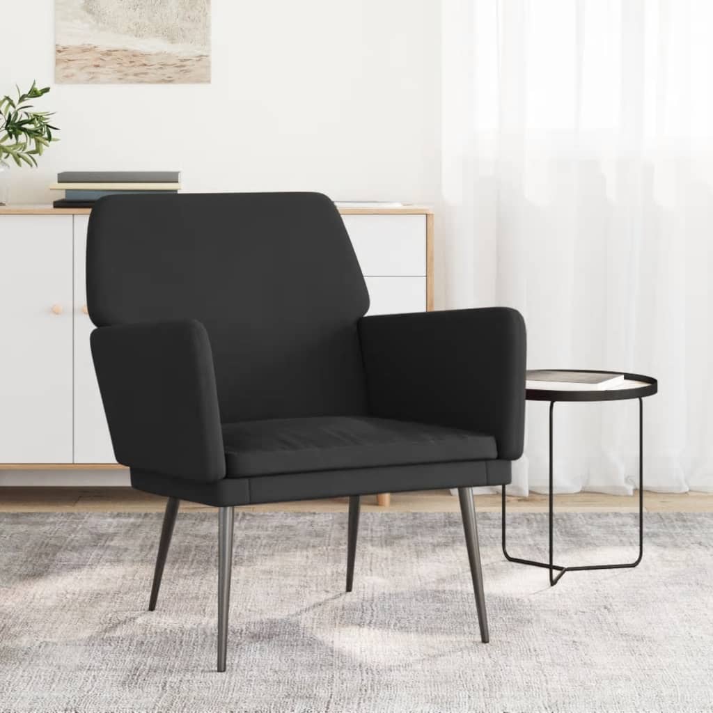 vidaXL Armchair Black 24.4"x31.1"x31.1" Velvet