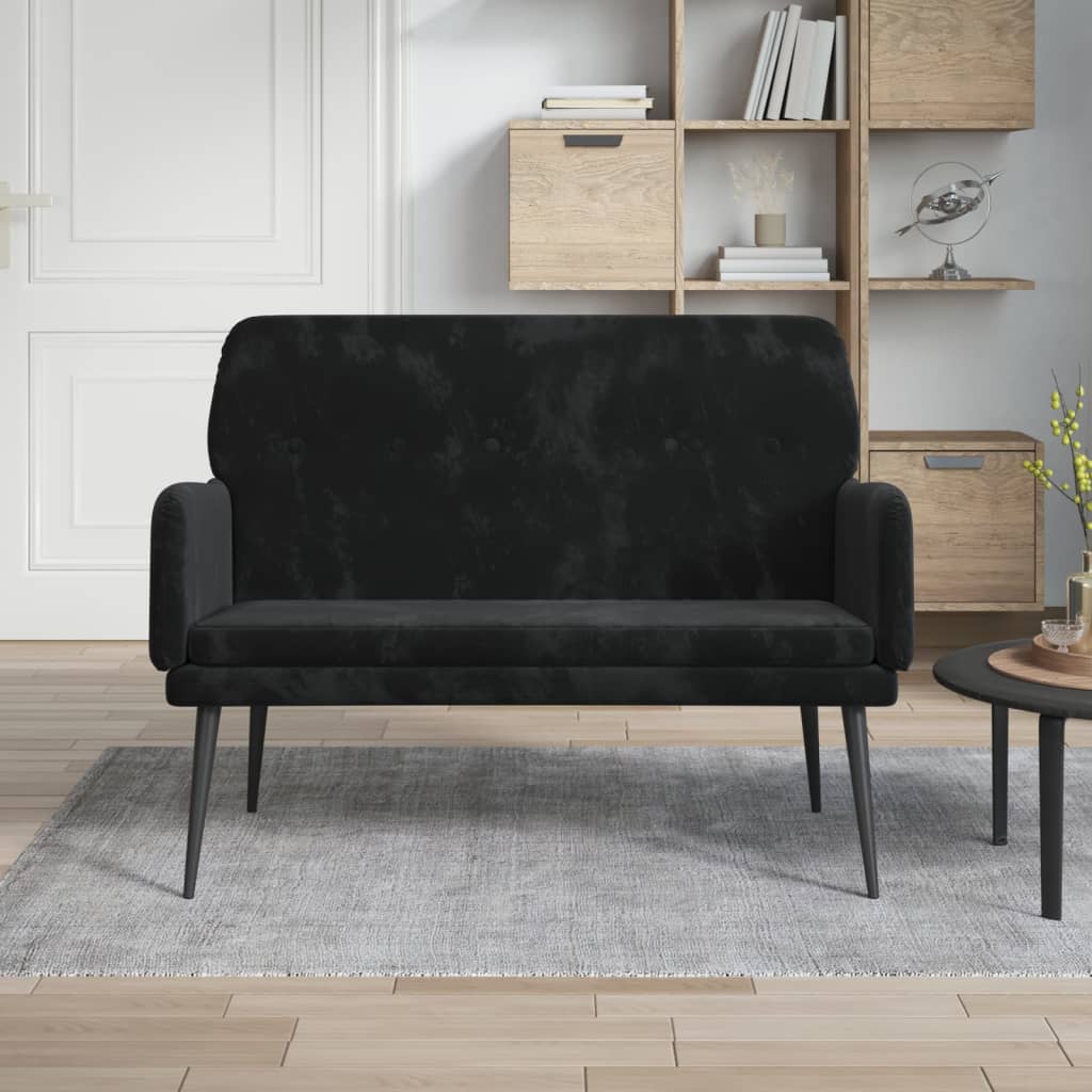 vidaXL Bench Black 42.5"x31.1"x31.1" Velvet