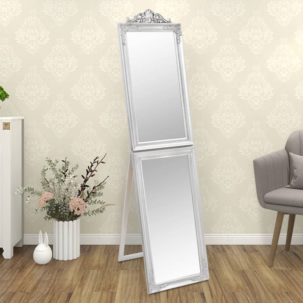 vidaXL Free-Standing Mirror Silver 17.7"x70.9"