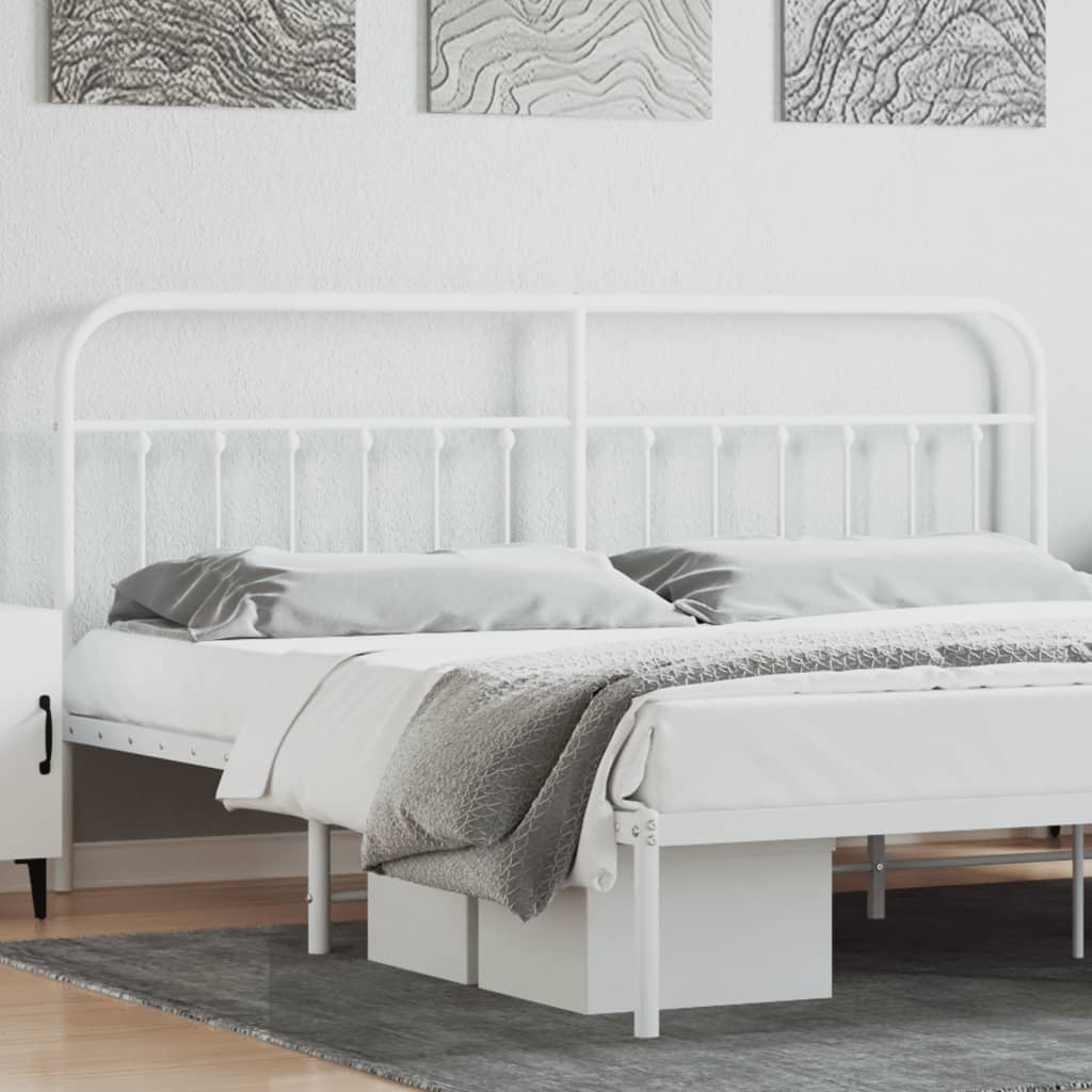 vidaXL Metal Headboard White 76"