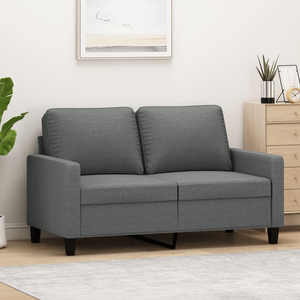 vidaXL 2-Seater Sofa Dark Gray 47.2" Fabric