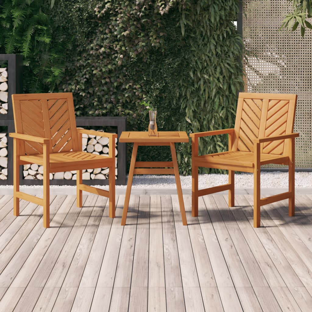 vidaXL Patio Dining Chairs 2 pcs Solid Wood Acacia