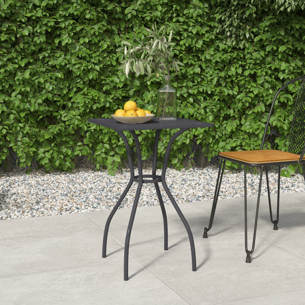 vidaXL Patio Table Anthracite 19.7"x19.7"x28.3" Steel Mesh