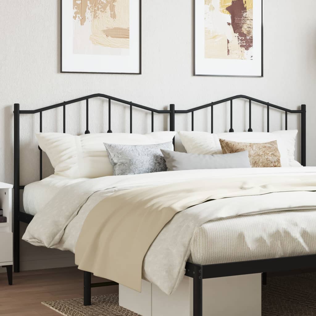 vidaXL Metal Headboard Black 76"