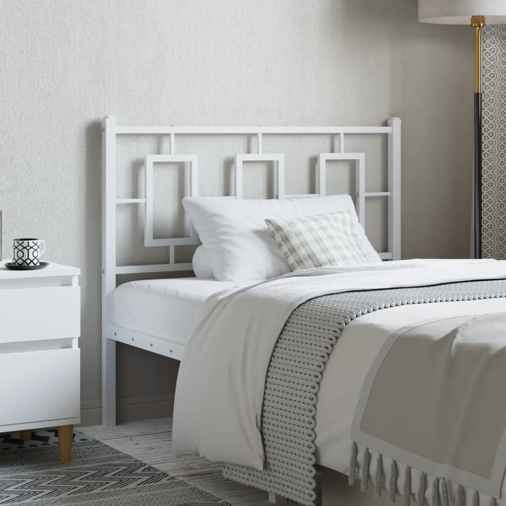 vidaXL Metal Headboard White 39.4"