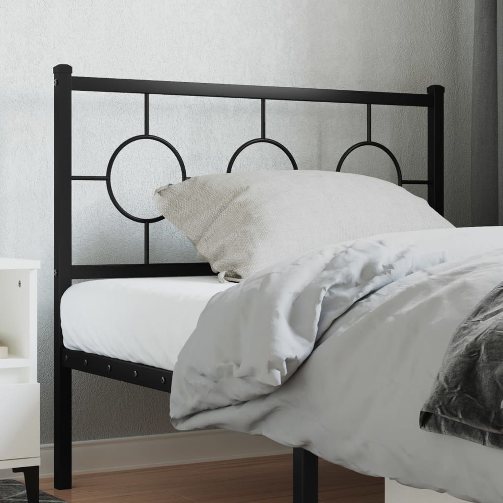 vidaXL Metal Headboard Black 39.4"