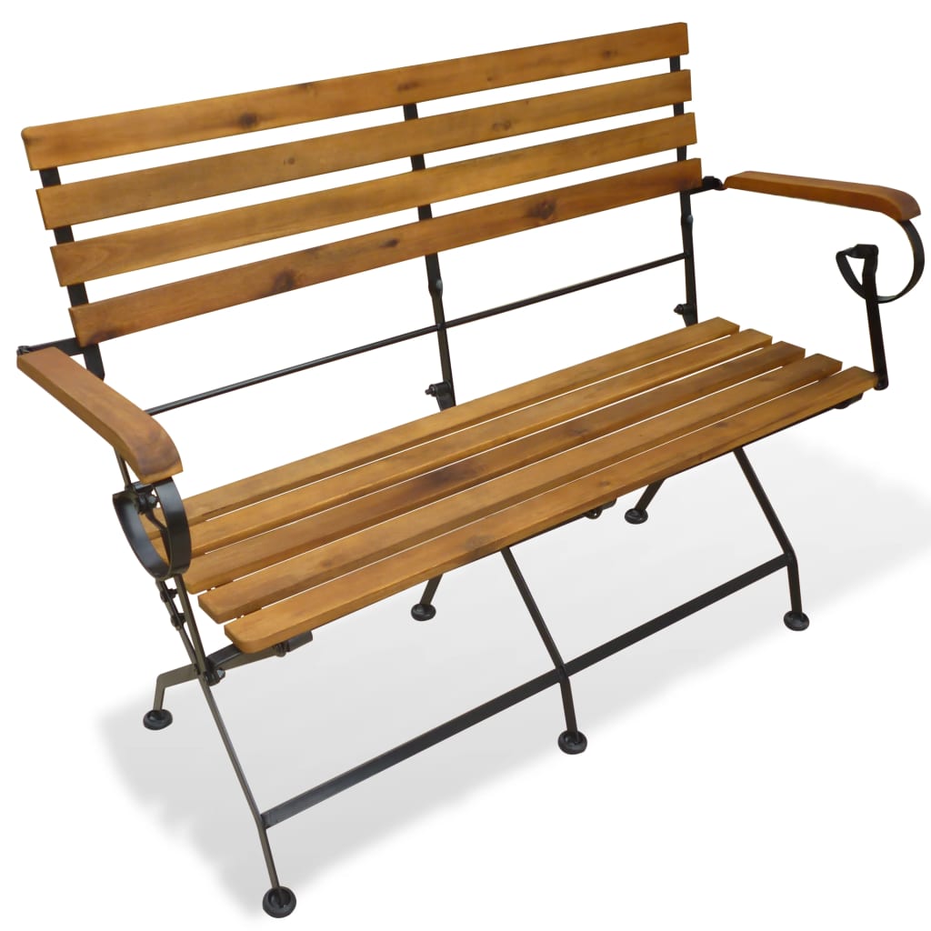 vidaXL Folding Patio Bench 44.1" Solid Wood Acacia