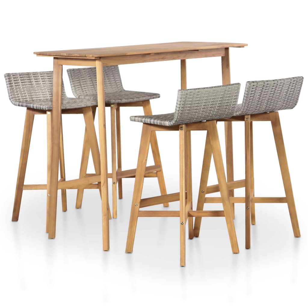 vidaXL 5 Piece Patio Dining Set Solid Acacia Wood