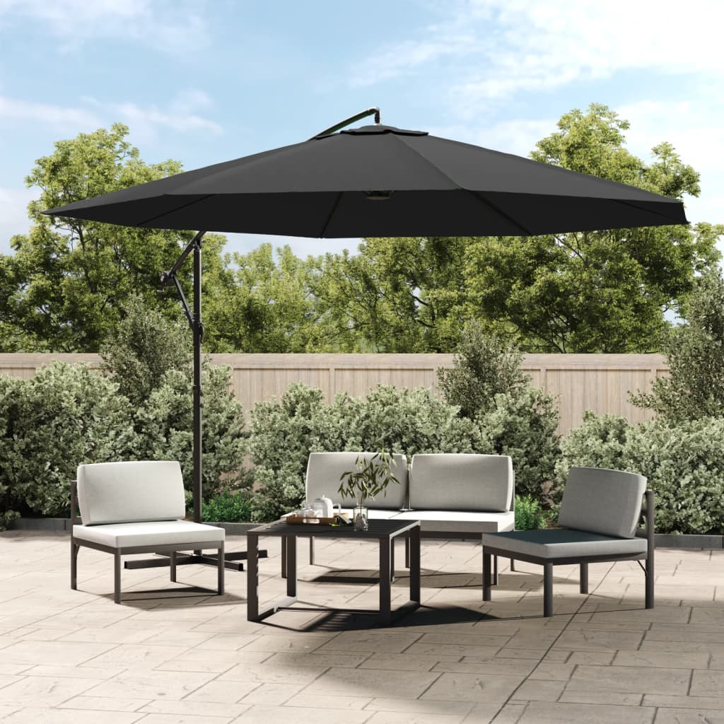 vidaXL Cantilever Umbrella with Aluminum Pole 137.8" Anthracite