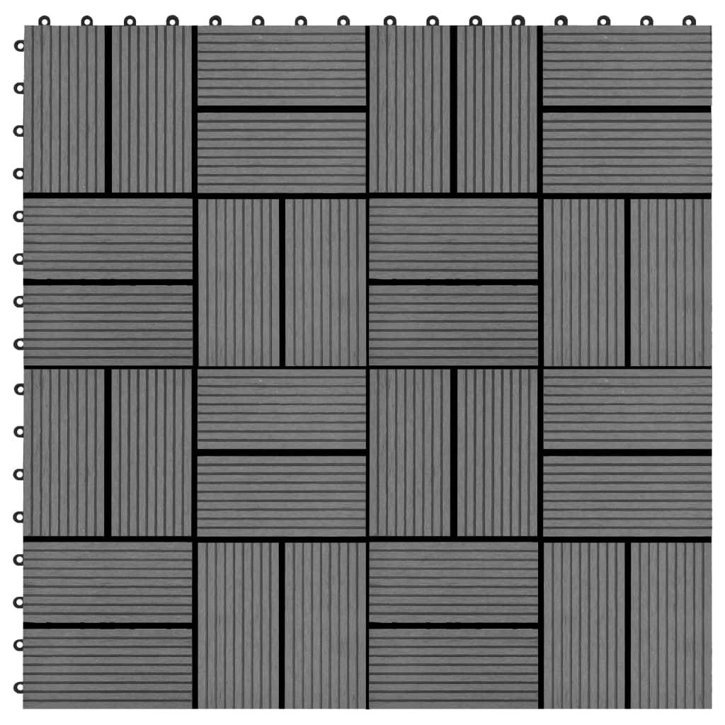 vidaXL 11 pcs Decking Tiles WPC 11.8"x11.8" 1 sqm Gray