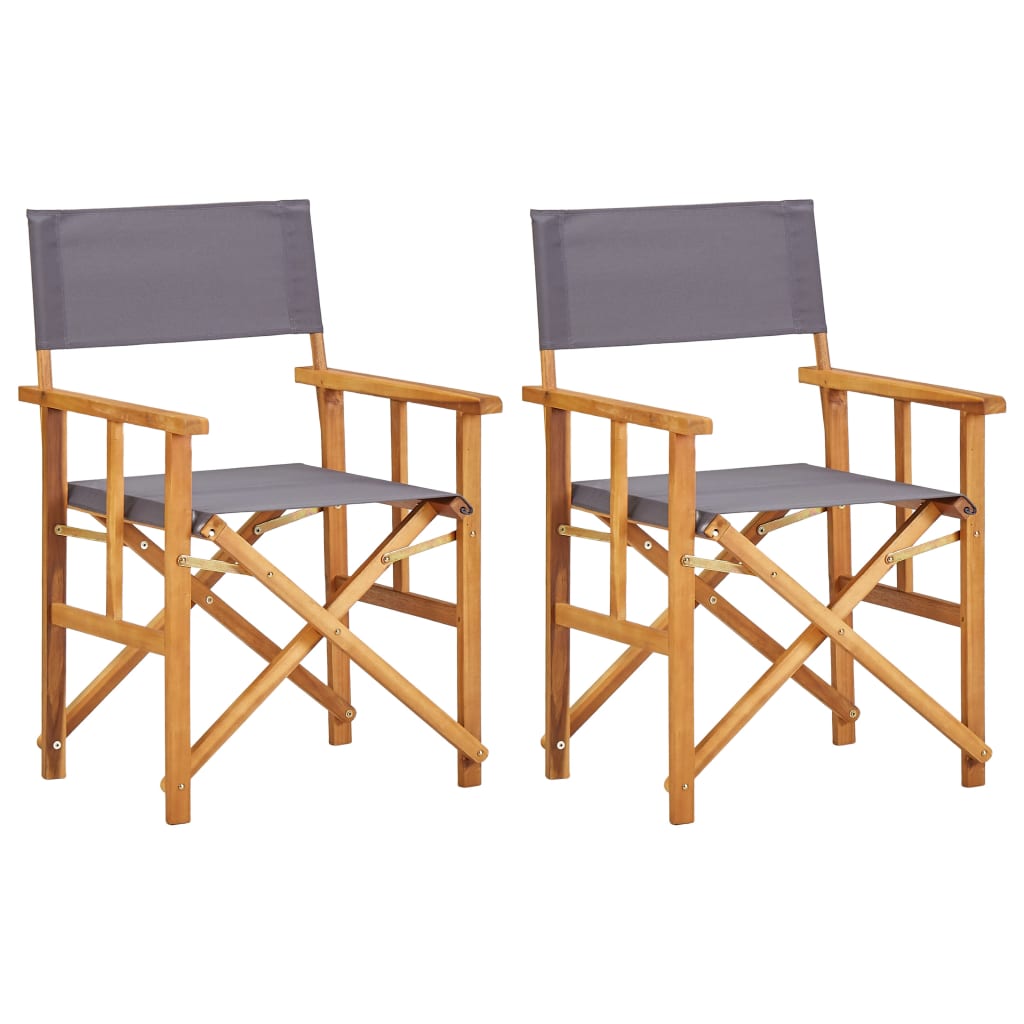 vidaXL Director's Chairs 2 pcs Solid Acacia Wood