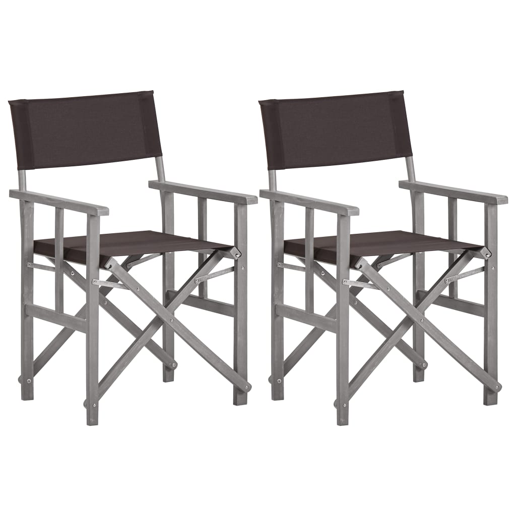 vidaXL Director's Chairs 2 pcs Solid Acacia Wood