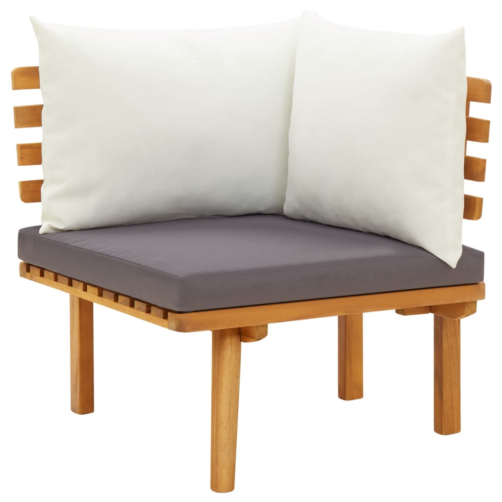 vidaXL Patio Corner Sofa with Cushions Solid Acacia Wood