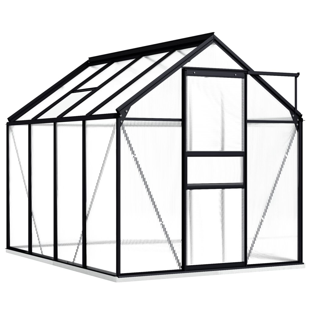vidaXL Greenhouse with Base Frame Anthracite Aluminum 51.1 ft2