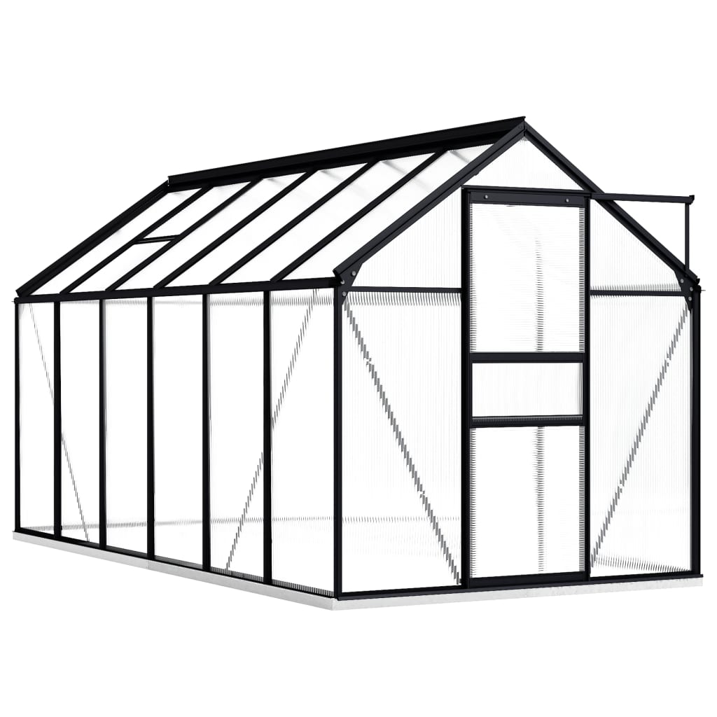 vidaXL Greenhouse with Base Frame Anthracite Aluminum 75.7 ft2