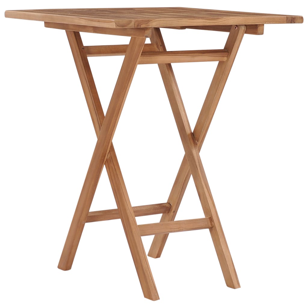 vidaXL Folding Patio Table 23.6"x23.6"x29.5" Solid Wood Teak