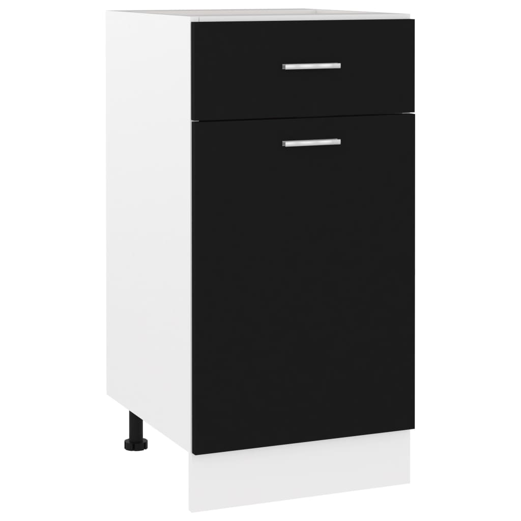 vidaXL Drawer Bottom Cabinet Black 15.7"x18.1"x32.1" Engineered Wood