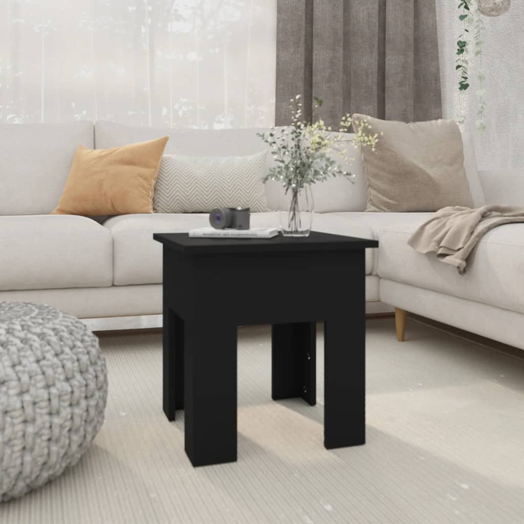 vidaXL Coffee Table Black 15.7"x15.7"x16.5" Engineered Wood