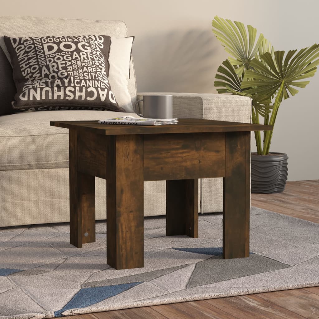 vidaXL Coffee Table Smoked Oak 21.7"x21.7"x16.5" Engineered Wood