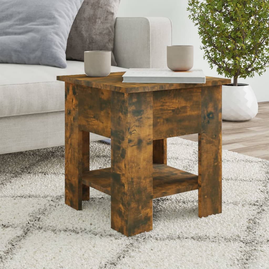 vidaXL Coffee Table Smoked Oak 15.7"x15.7"x16.5" Engineered Wood