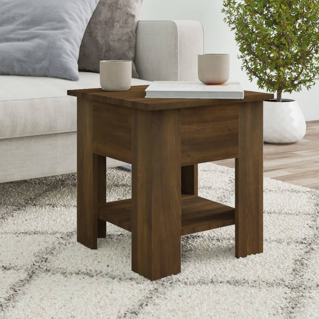 vidaXL Coffee Table Brown Oak 15.7"x15.7"x16.5" Engineered Wood