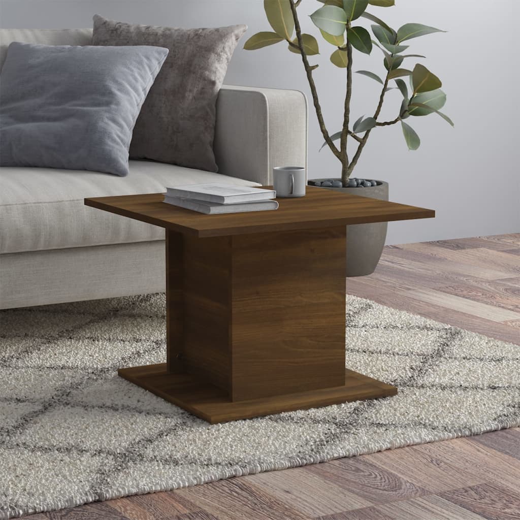 vidaXL Coffee Table Brown Oak 21.9"x21.9"x15.7" Engineered Wood