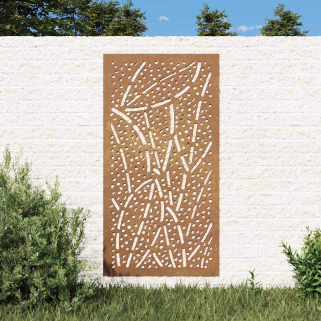 vidaXL Patio Wall Decoration 41.3"x21.7" Corten Steel Leaf Design