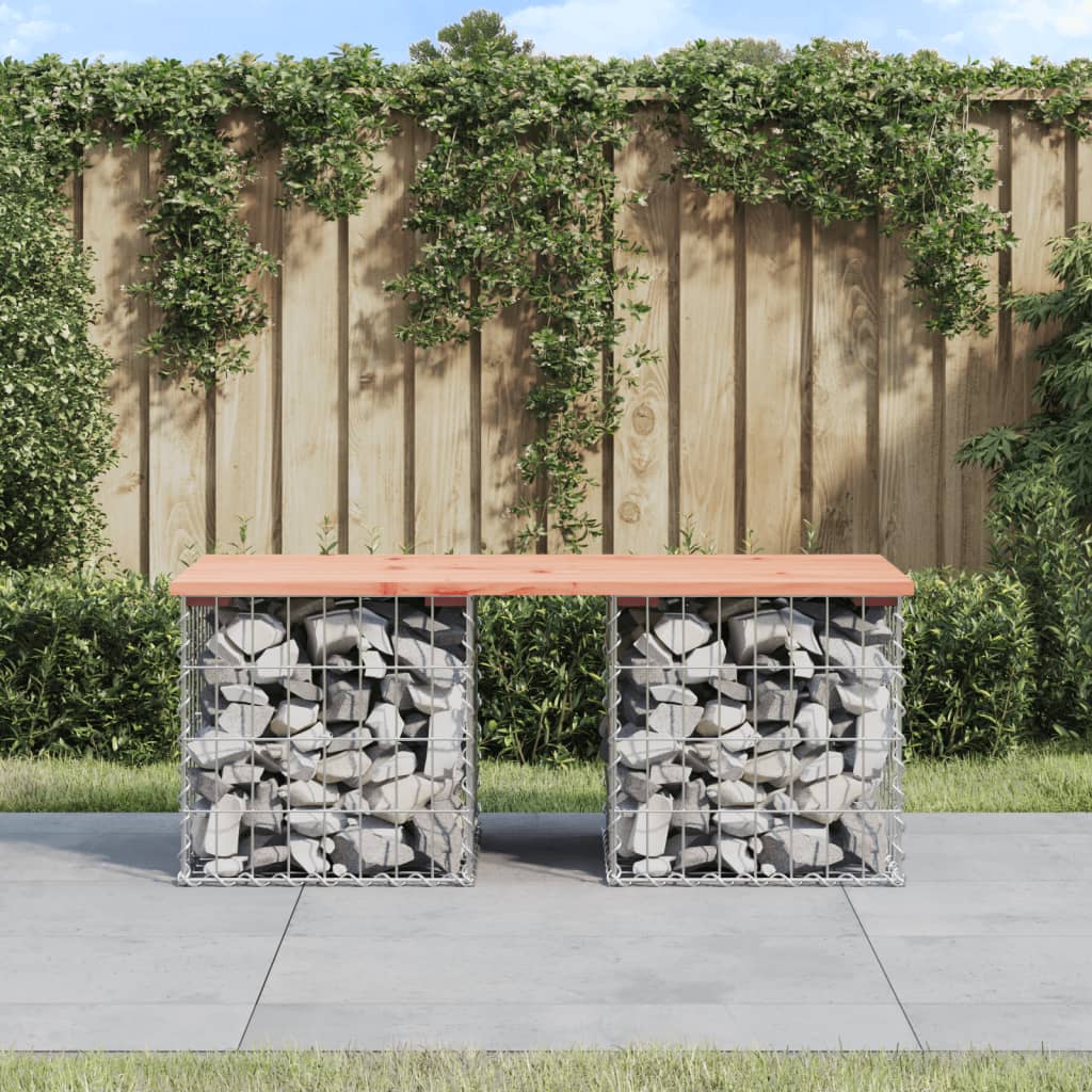 vidaXL Patio Bench Gabion Design 40.6"x17.3"x16.5" Solid Wood Douglas