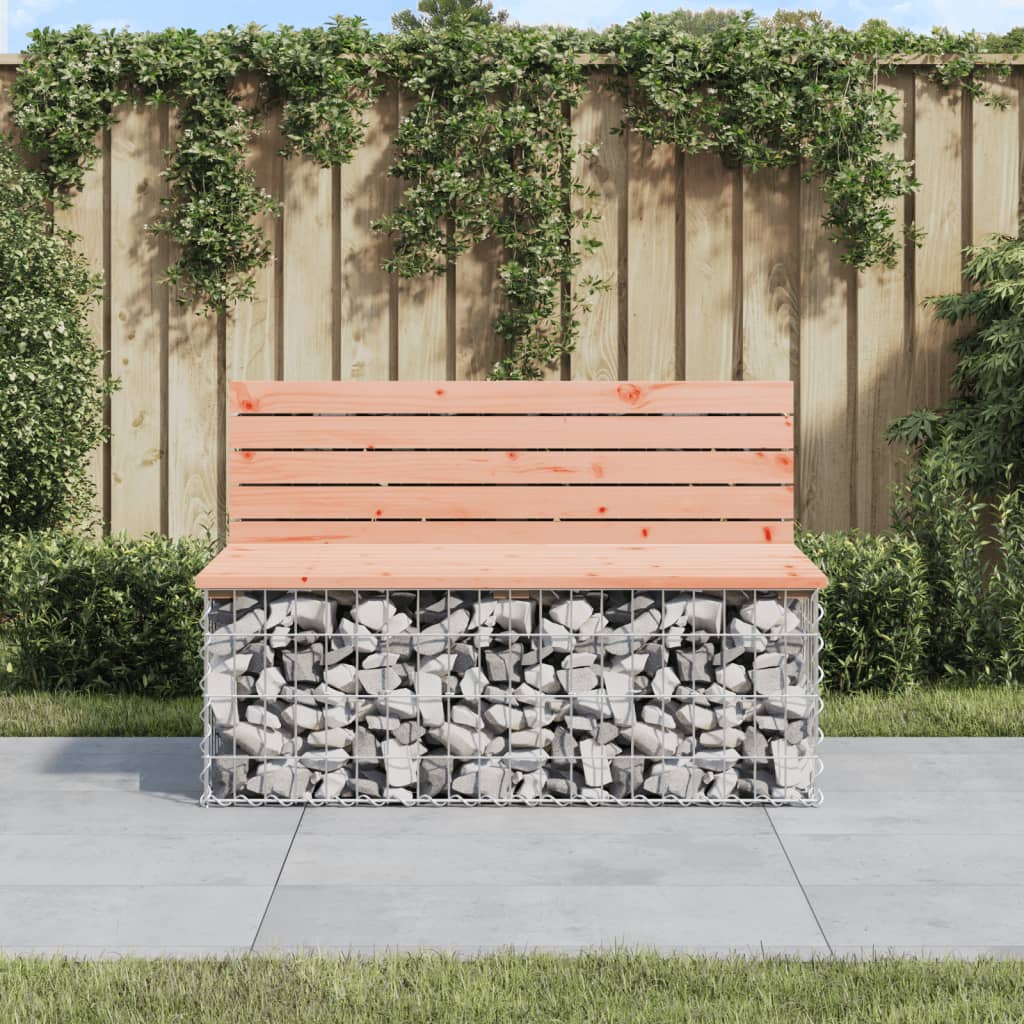 vidaXL Patio Bench Gabion Design 40.6"x27.6"x25.6" Solid Wood Douglas