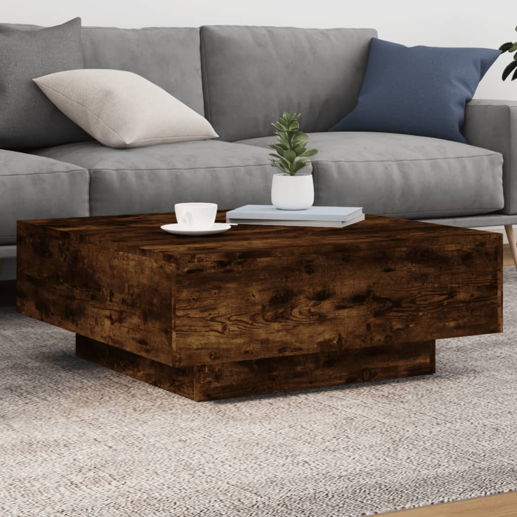 vidaXL Coffee Table Smoked Oak 31.5"x31.5"x12.2" Engineered Wood