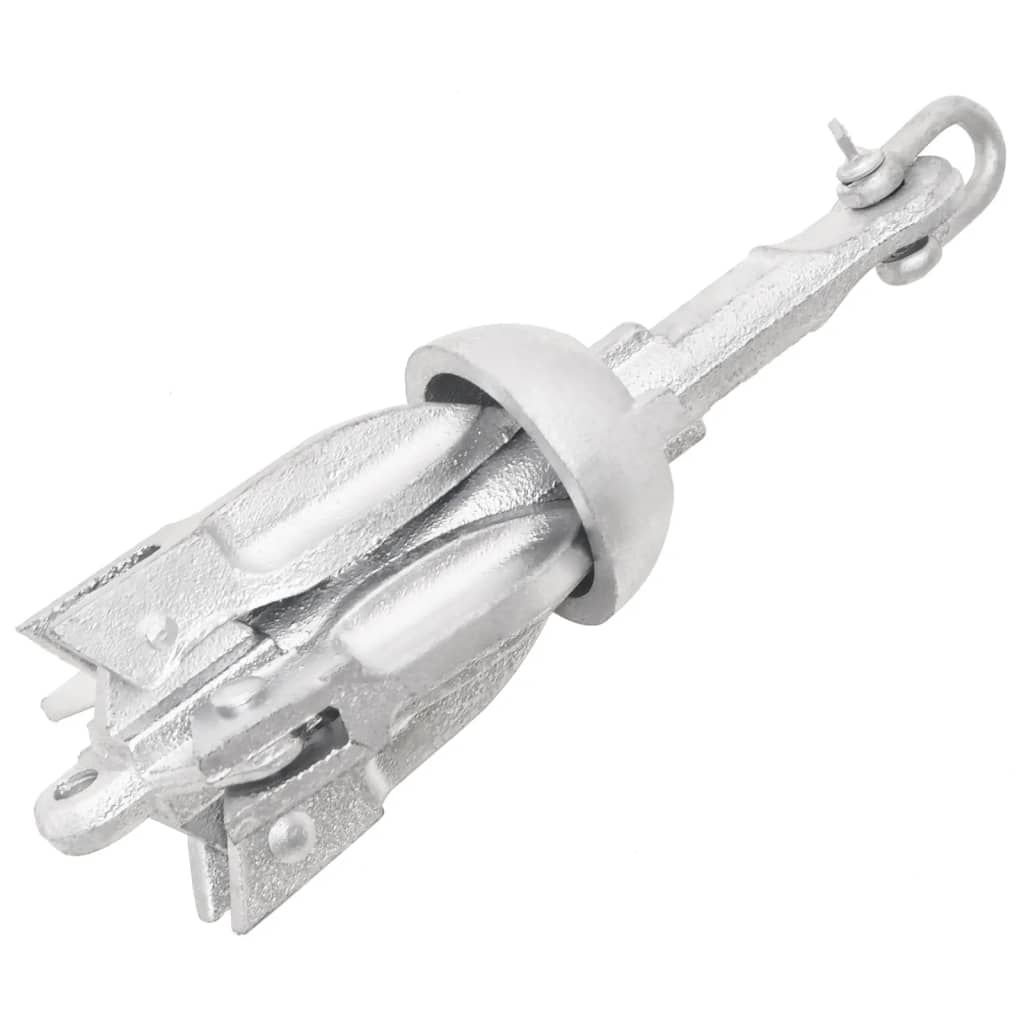 vidaXL Folding Anchor Silver 1.5 lb Malleable Iron