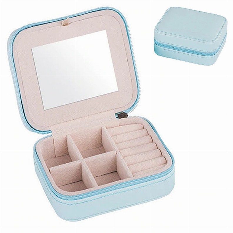 Cool Jewels A Palm Sized Compact Jewelry Box - Light Blue