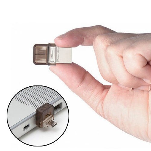 Dual Port Micro USB Flash Storage Memory Drive - 8GB