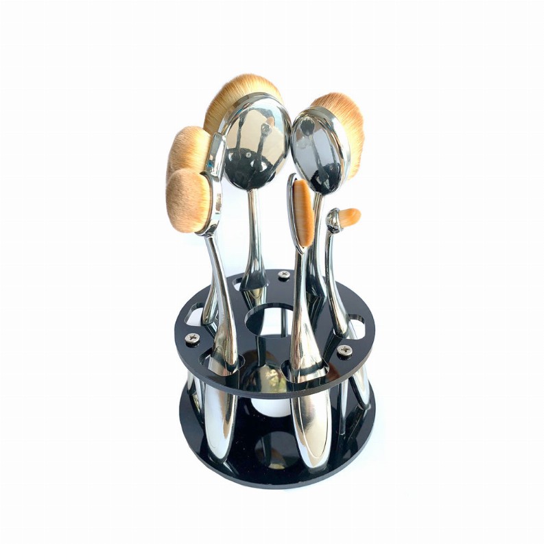 Vanity 6 Piece Oval Beauty Brushes With Caddy Organizer