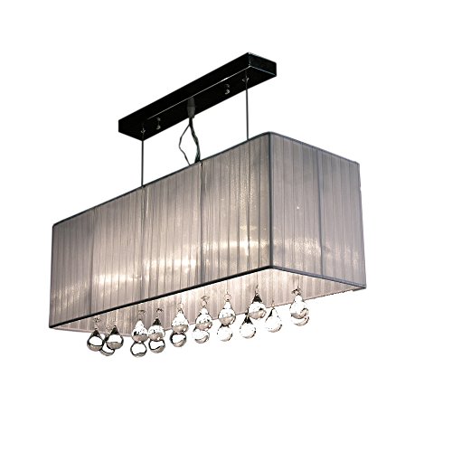 Louie White Crystal 3-light Chandelier