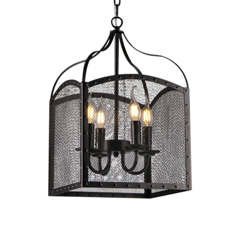 Cordelia Black 4-Light Pendant with Black shade