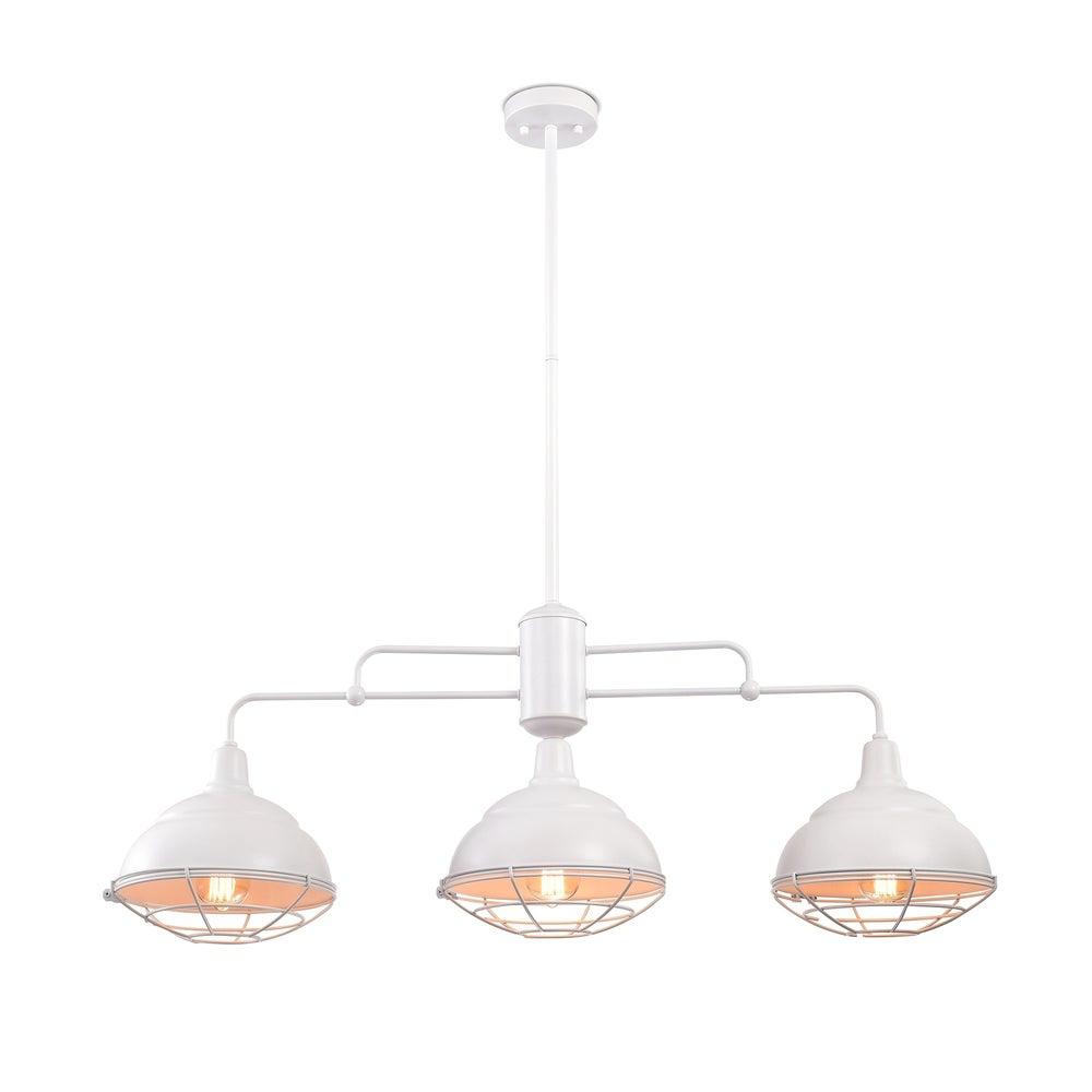 Nessa Matte White 3-Light Metal Kitchen Island Chandelier